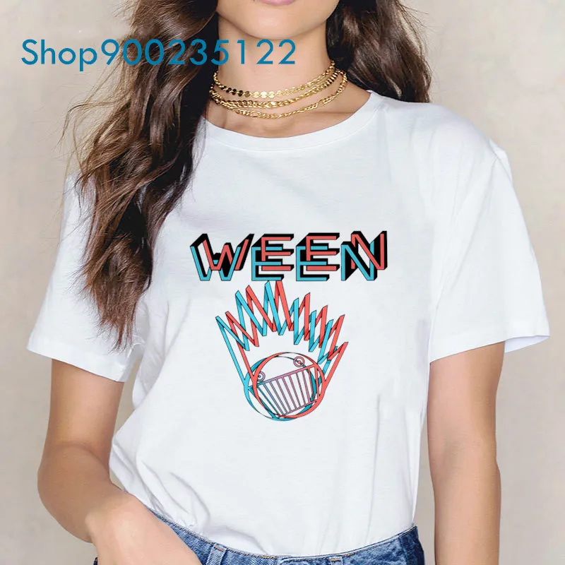 Ween Pabst Blue Ribbon Women T-shirt Printed Shirt Casual Graphic Tees Tops Fashion Women Clothes Summer 2021 Tshirt Femme