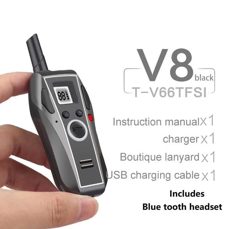 Handheld Portable Mini Bluetooth-Compatible Walkie Talkie VOX Handy Two Way Radio Life Radio Wireless Set  Intercom KSUN V8