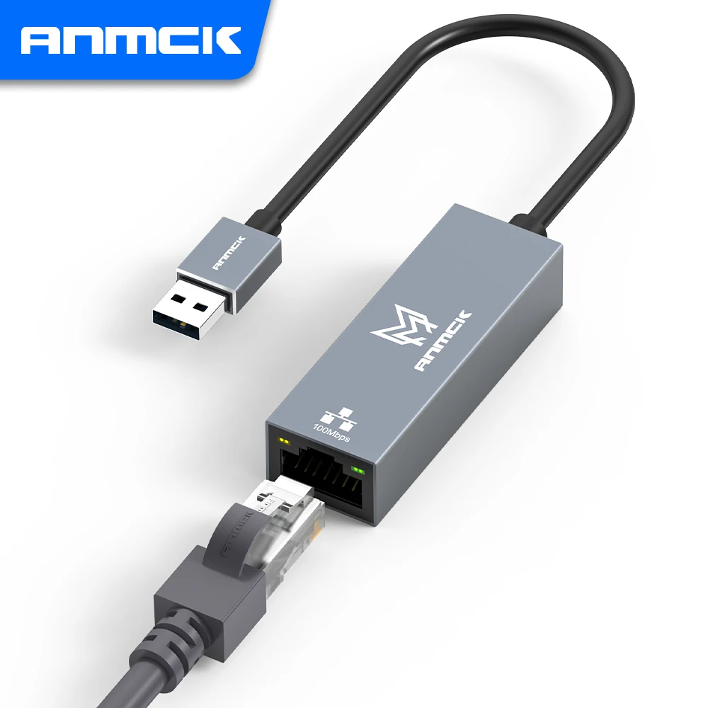 Anmck USB C Ethernet Network Adapter USB to RJ45 USB Ethernet Adapter For Laptops Macbook Pro/Air USB Ethernet Network Card