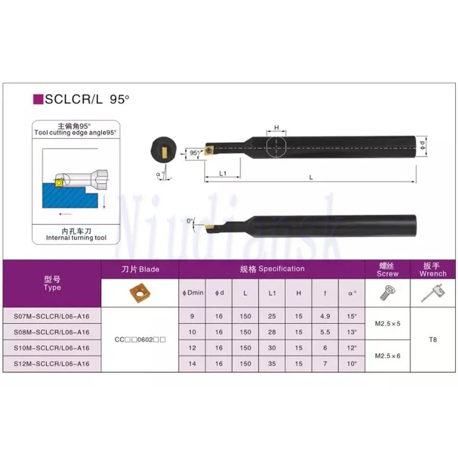 S12M-SCLCR06-A16 portautensili foro interno S07M-SCLCR06-A16 S08M-SCLCR06-A16 utensili tornio CNC S10M-SCLCR06-A16 utensile di tornitura interno