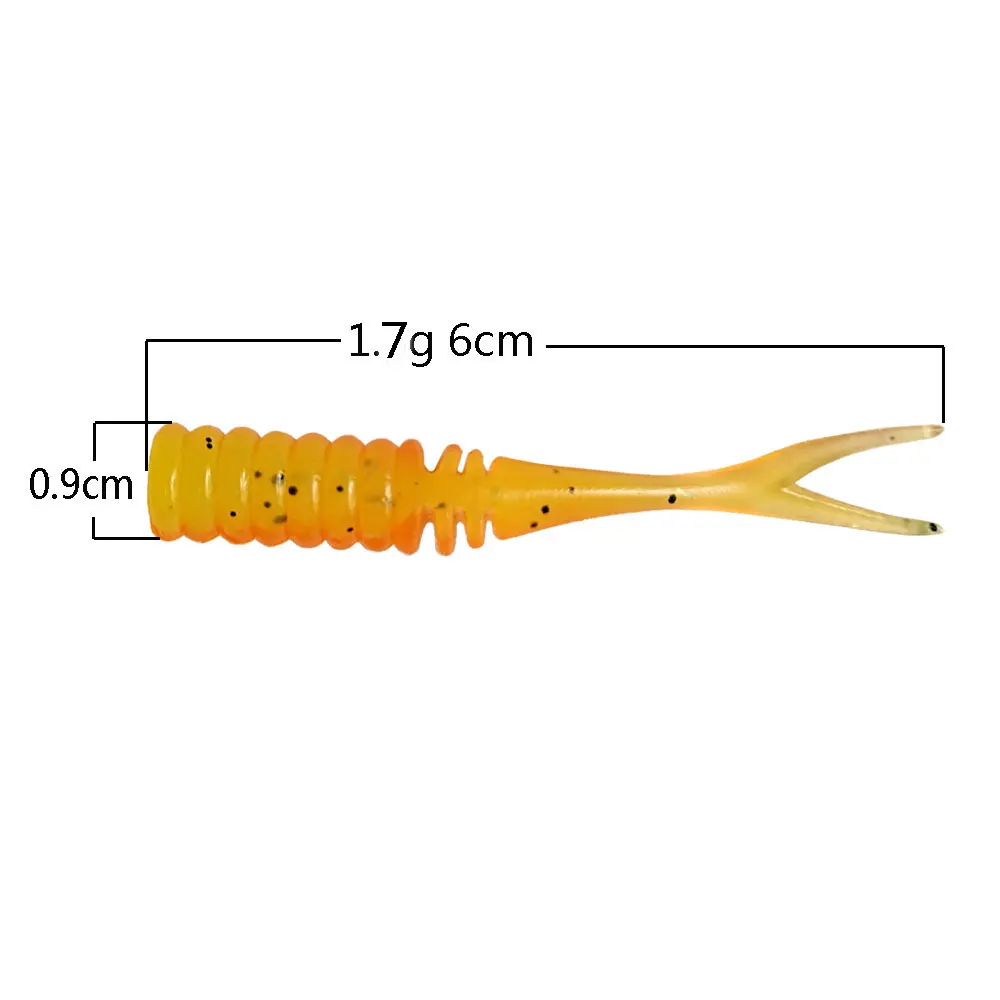 Fishing soft Lures  Silicone worm 6cm/1.7g fishing lure Artificial rubber   Wobblers Double Color Baits