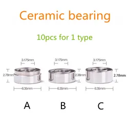 3 types 10PCS dental ceramic bearings 3.175x6.35x2.38mm/2.78mm/with step for dental handpiece