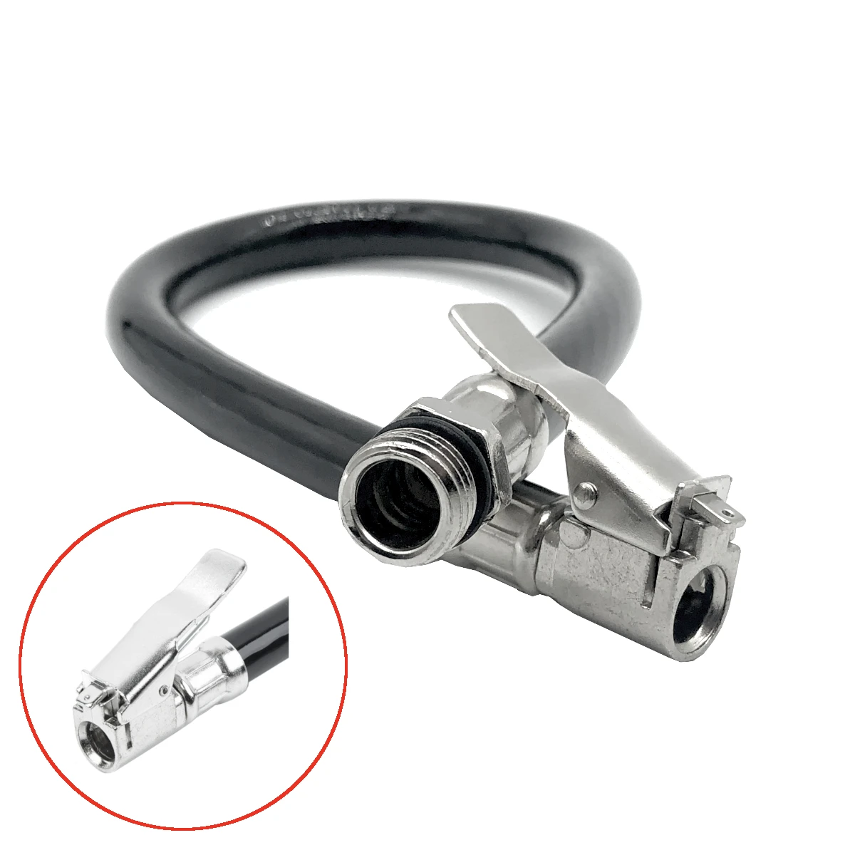 Tire Inflator Hose Copper Lock Clip Air Compressor Rubber Pipe Tube Self-locking Connector for Car Motorcycle Bicycle