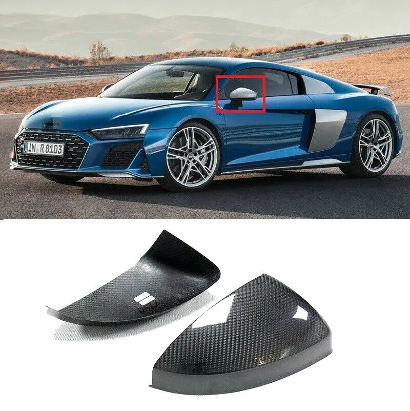 

Real Dry Carbon Fiber Door Mirror Cover Caps For Audi TT TTS R8 2016-2020