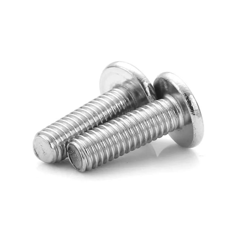 1/50pcs 304 Stainless Steel Furniture Large Flat Chamfered Hex Socket Screws, Round Bevel Head Bolts M2-M10‌