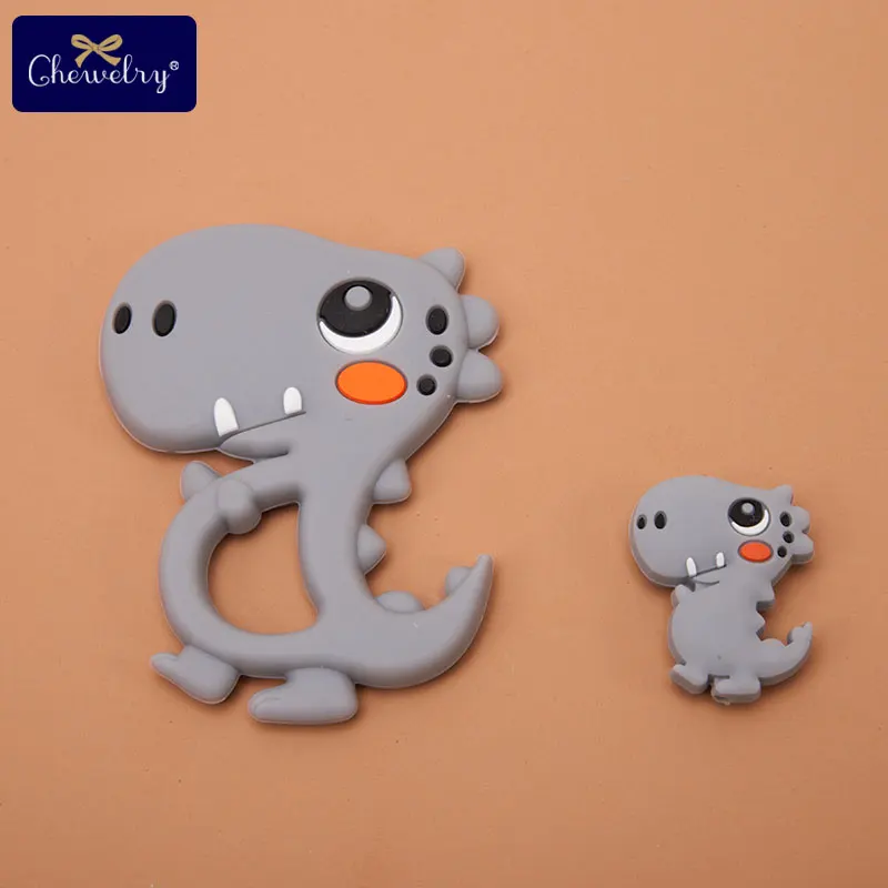 2Pc/Set Silicone Mini Lion Beads Silicone Teether Pendant Baby Toy DIY Nursing Necklace Pacifier Chain Tiny Rod For Baby Product