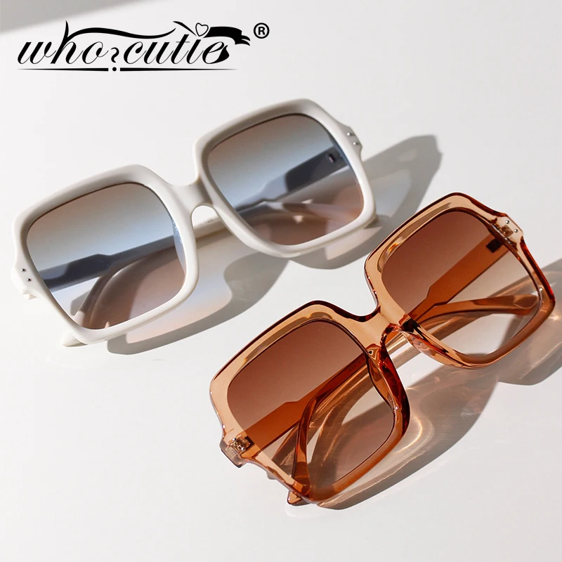 Vintage Trendy Wide Oversized Sunglasses Women 2020 Brand Designer Retro Square Frame Chic Sun Glasses Shades Accessory S322