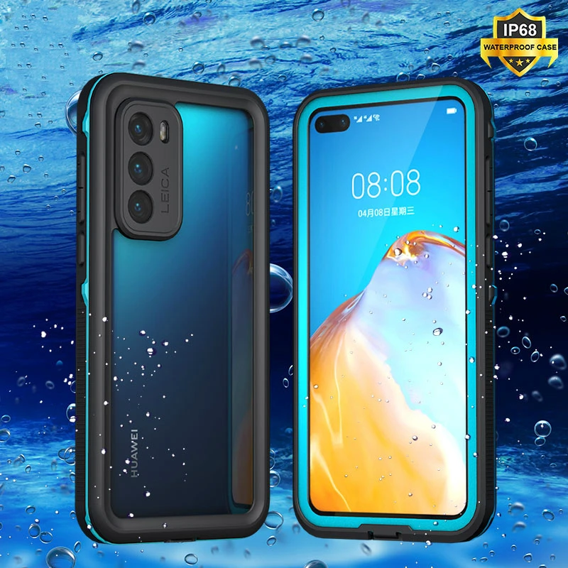 For Huawei P40 Pro P30 Lite Waterproof Case for Huawei P30 Pro Mate 30 Pro Shockproof Cover for P20 Pro P20 Lite Case Silicone