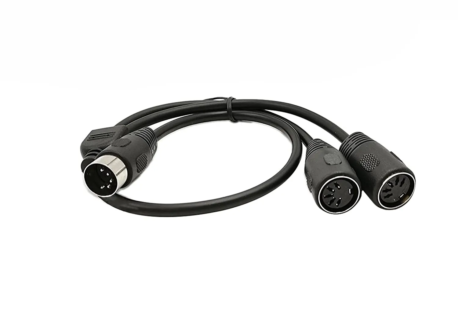 DIN 5-Pin Splitter Y Adapter MIDI Cable, MIDI 5 Pin Male to Dual 2 x DIN-5 Female Extension Audio Cable (D5P M-2F,0.5meter)