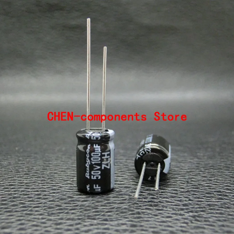 10PCS RUBYCON ZLH 50V100UF P3.5MM 8X11.5MM High frequency low resistance long life capacitor 100uF/50v 105 degrees 100UF 50V