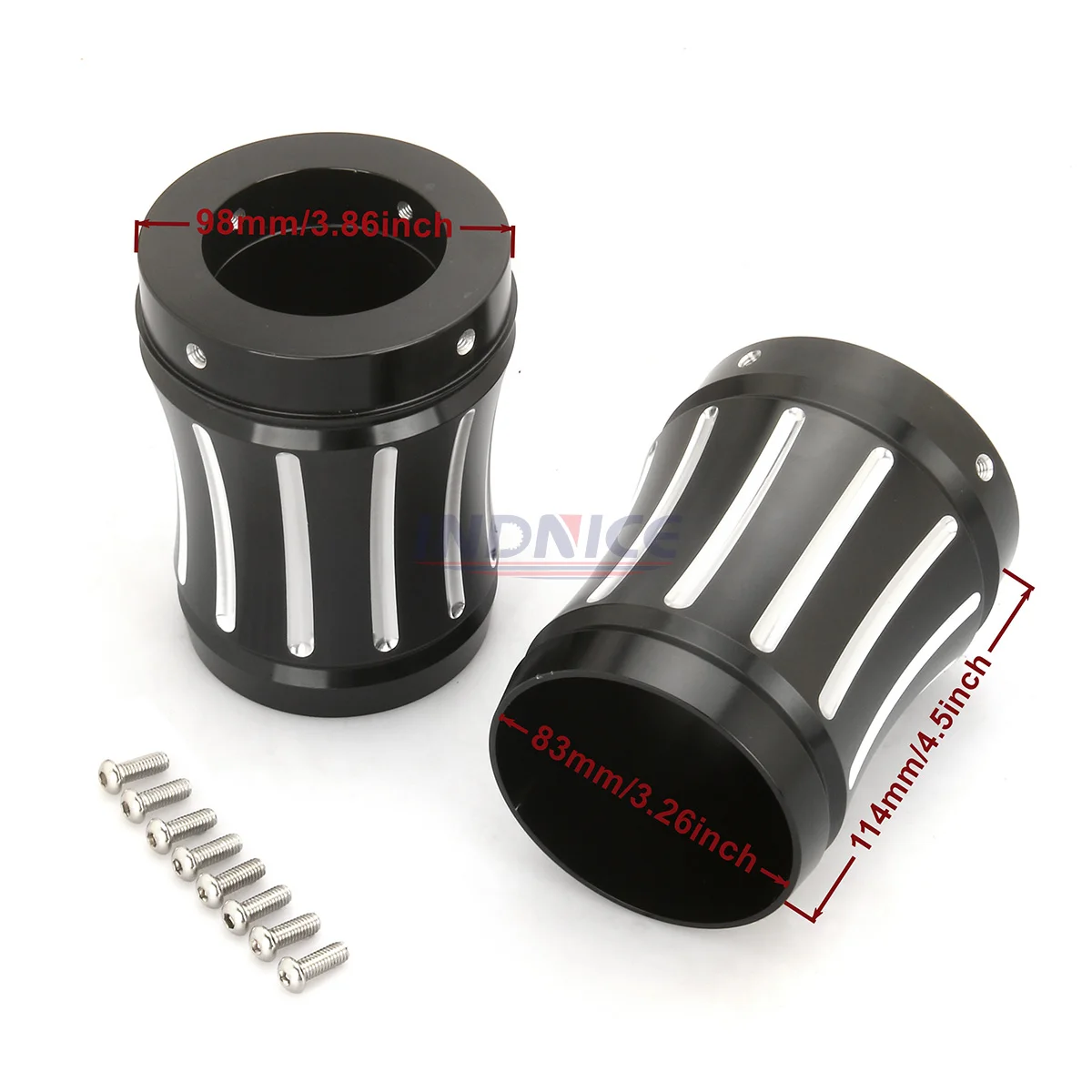 Black Gauge Series Merge 4'' Mufflers End Caps For Harley Touring FLHX FLHR FLHT FLTR Road King Street Road Glide 86-16