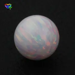 Kostenloser Versand 3mm 4mm 5mm 6mm OP17 Weiร Opal Steine Ohne/Halb/Voll Loch runde Kugel Synthetische Feuer Opal Perlen Fรผr Schmuck