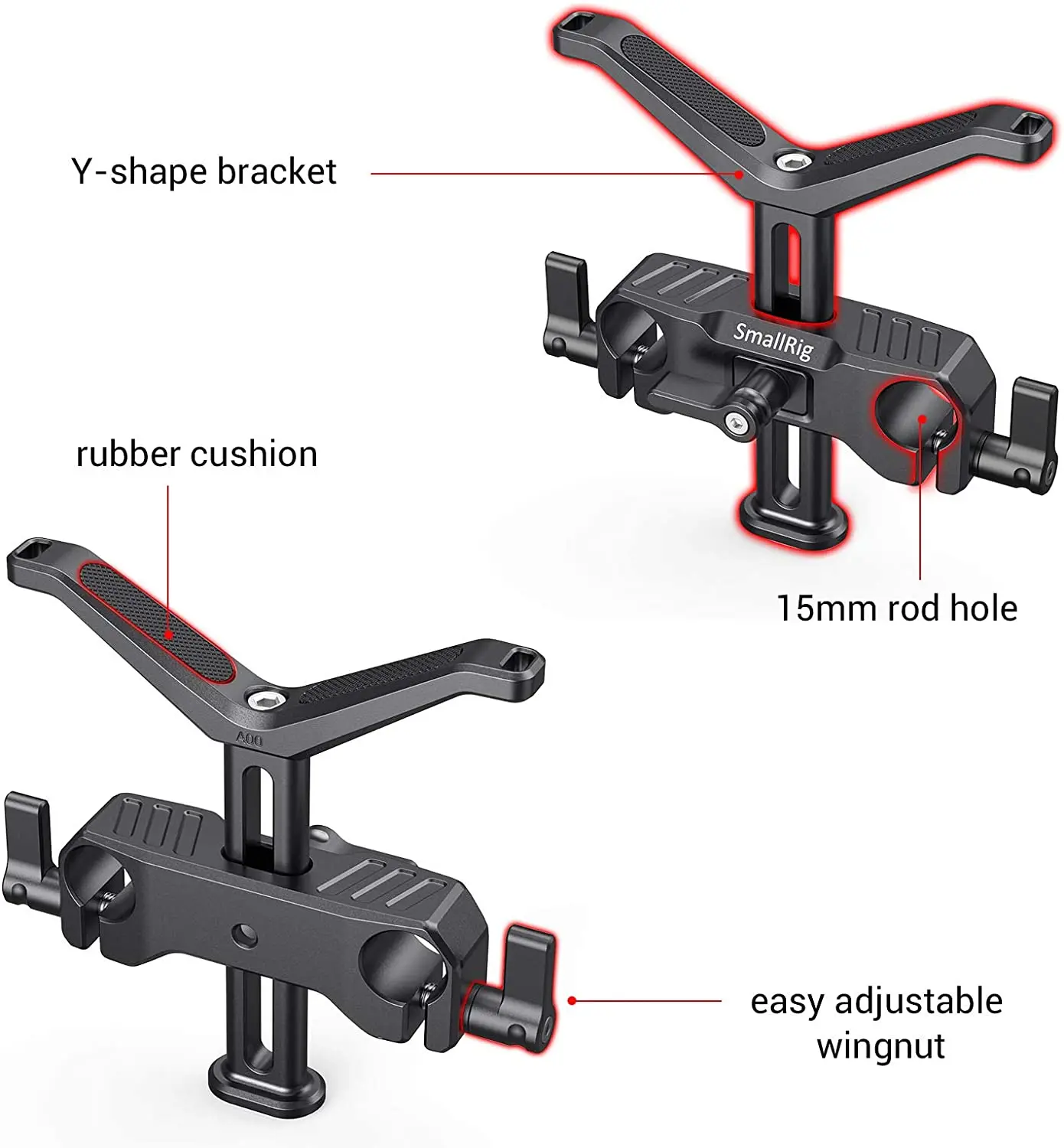 Suporte universal da lente de smallrig 15mm lws com braçadeira da haste de 15mm para o suporte em forma de y da lente da câmera com ajuste de