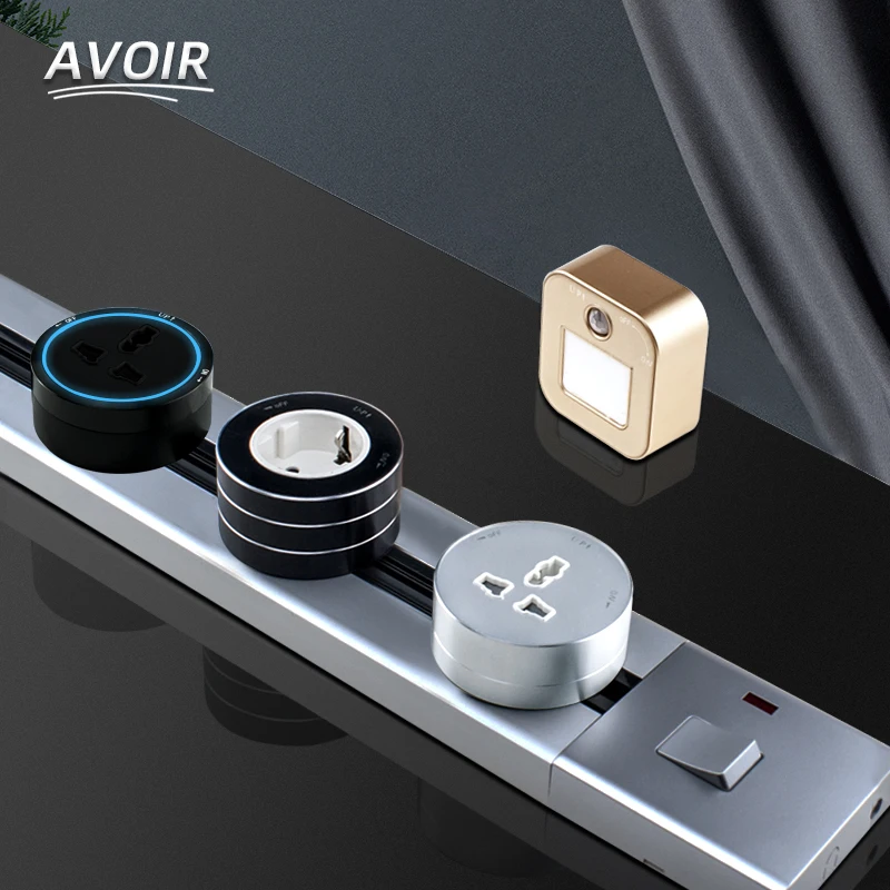 

Avoir Track Socket In The Countertop Table Surface Wall Sockets EU FR UK UA Multi Plug Standard Electrical Outlets And Switches