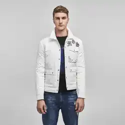 Slim Short Design Men Winter Down Coats White Clothing 2021 New Fashion Stand Collar Male Duck Down Jackets Coats Warm Outwear