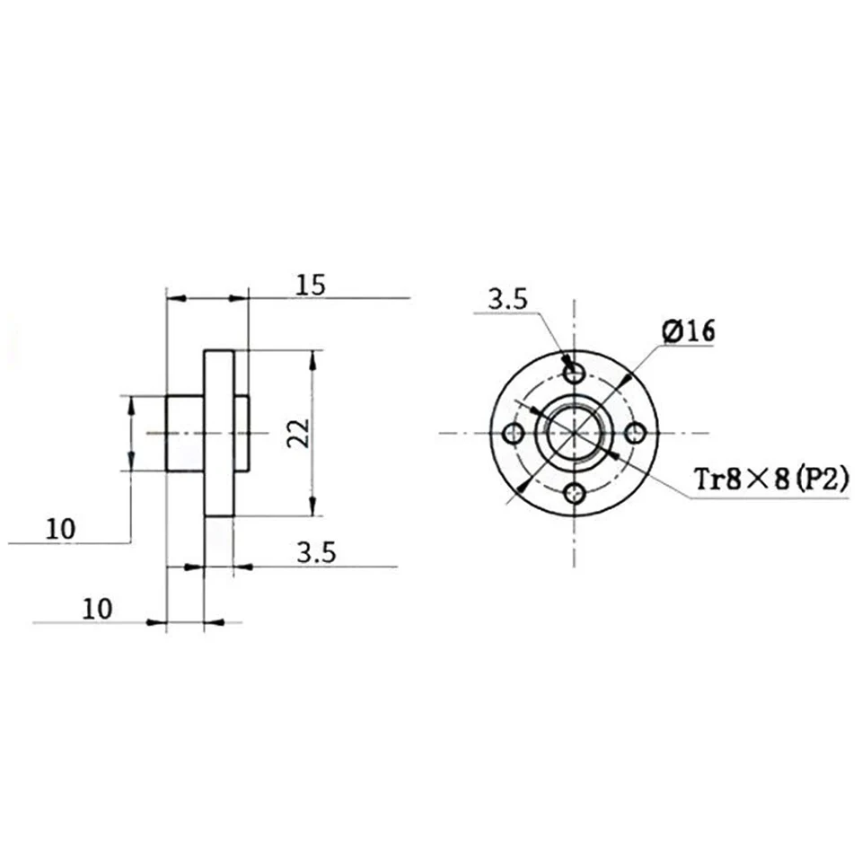 1PCS 3D Printer Parts Black TR8 lead screw POM nut T8 nut trapezoidal screw POM lead 1mm 2mm 4mm 8mm