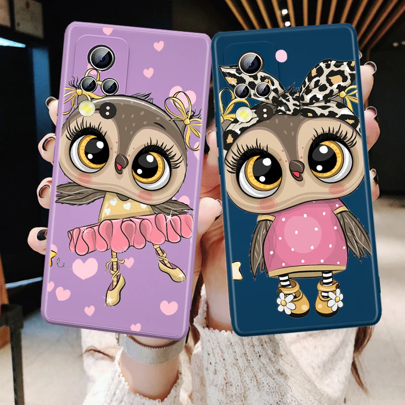 Funda blanda de silicona líquida con dibujo de búho para Honor 50 SE 30 30S 20 20i 10i 10X 9S 9C 9X Pro Plus Lite.