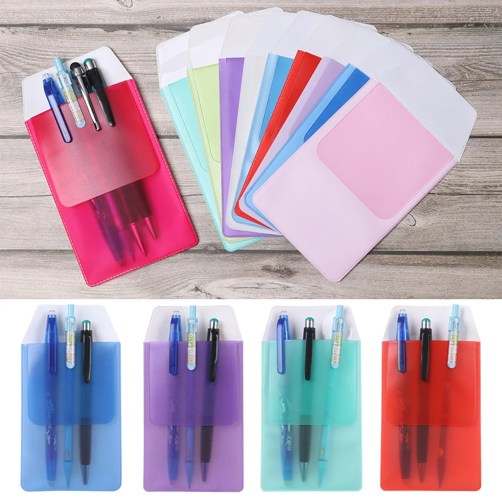 Colorful PVC Doctors Nurses Bag Pocket Protector Leak-Proof Pen Pouch for Pen Leaks Office Hospital Supplies