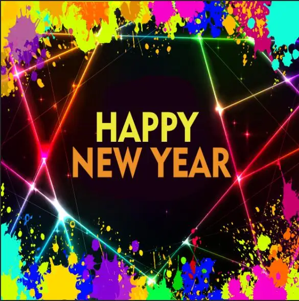 8x8FT Colorful Glow Beam Happy New Year Party Custom Backgrounds Photo Studio Backdrops Vinyl 240cm X 240cm