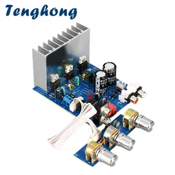 Tenghong-amplificador de som tda2030 com subwoofer, placa amplificadora de áudio de 15w * 2 + 30w, 2.1, amplificador de som com duas entradas estéreo