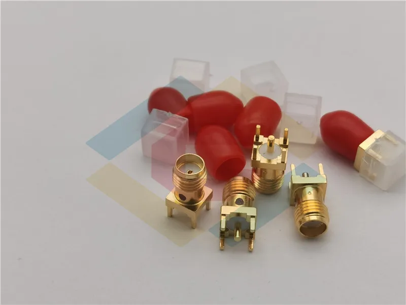 Sma-ke RF Coaxial Straight Plug 50 Ohm SMA Female Positive 4-pin PCB Antenna Signal Connector