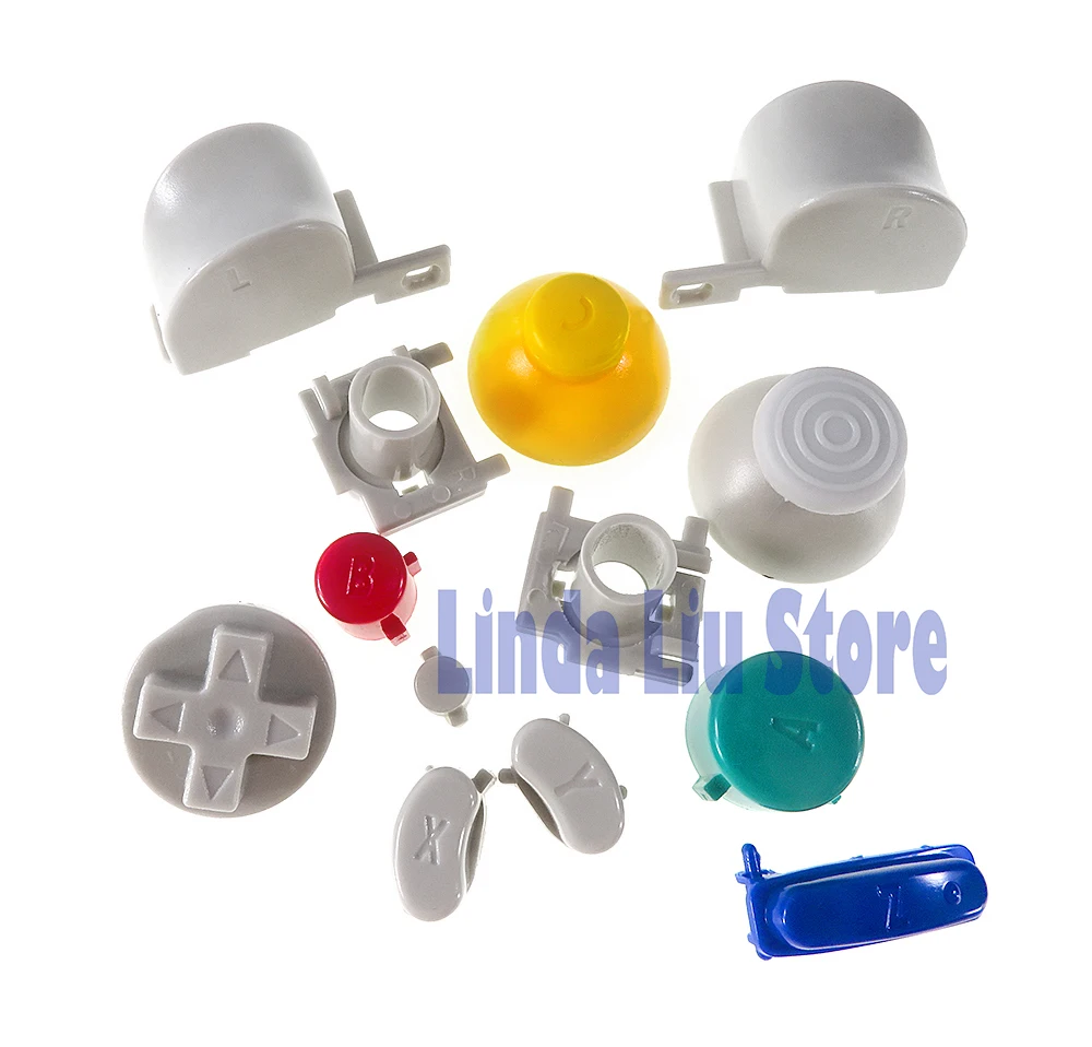 1set Full Set ABXY Z Keypads L R Buttons for Nintend NGC Controller Colorful Thumb Touch Button Keys Joystick Cover Cap parts