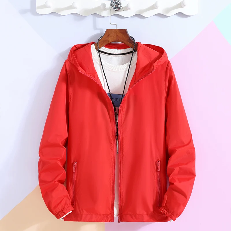 Women Basic Jackets 2024 Summer Causal Solid Thin Windbreaker Woman Hooded Coats Zipper Lightweight Jacket Famale veste femme