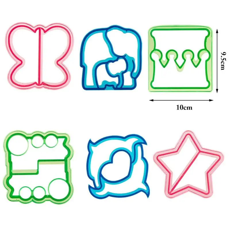 13PCS Sandwich Cutter Plastic Cute Assorted Sandwich Maker Bread Crust Cutter DIY Baking Cake Tool Set