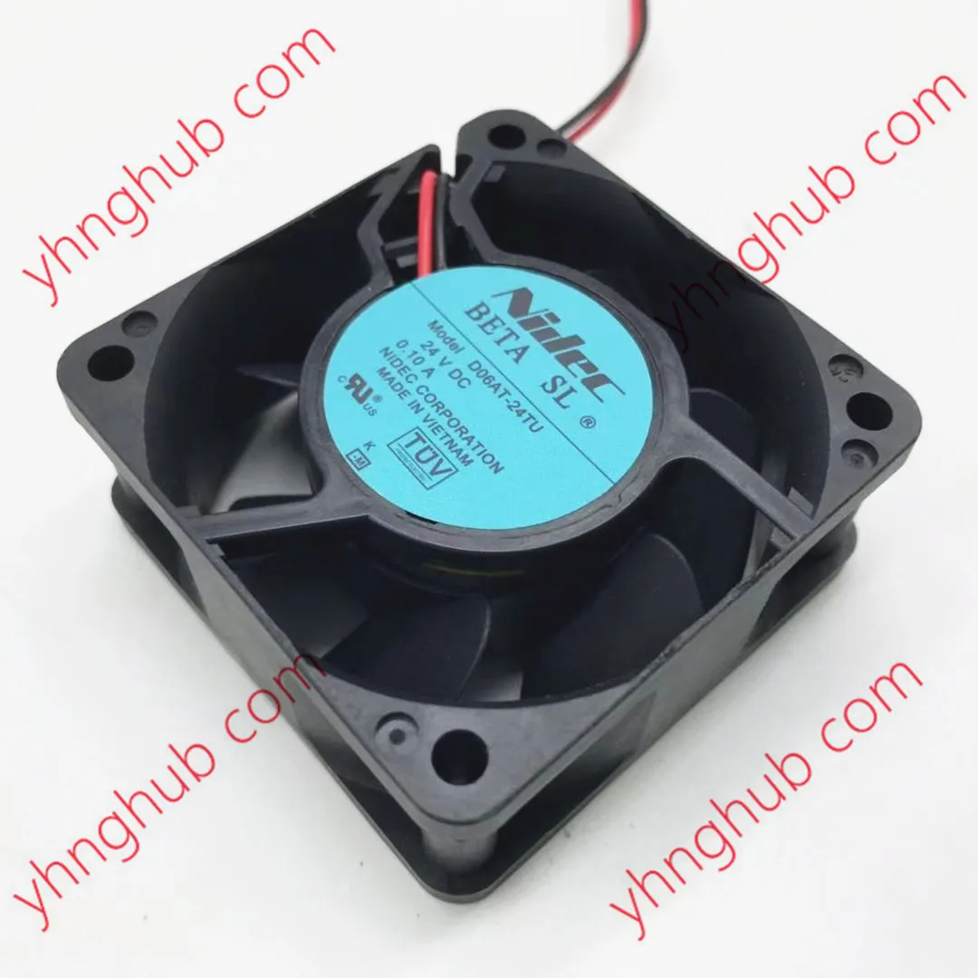 

Nidec D06AT-24TU DC 24V 0.10A 60x60x25mm 2-Wire Server Cooling Fan