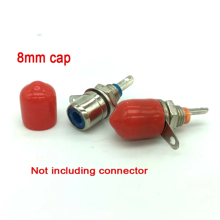 100PCS Diameter of 8mm Plastic Covers Dust Cap Red Protective Case for RCA Female Connector