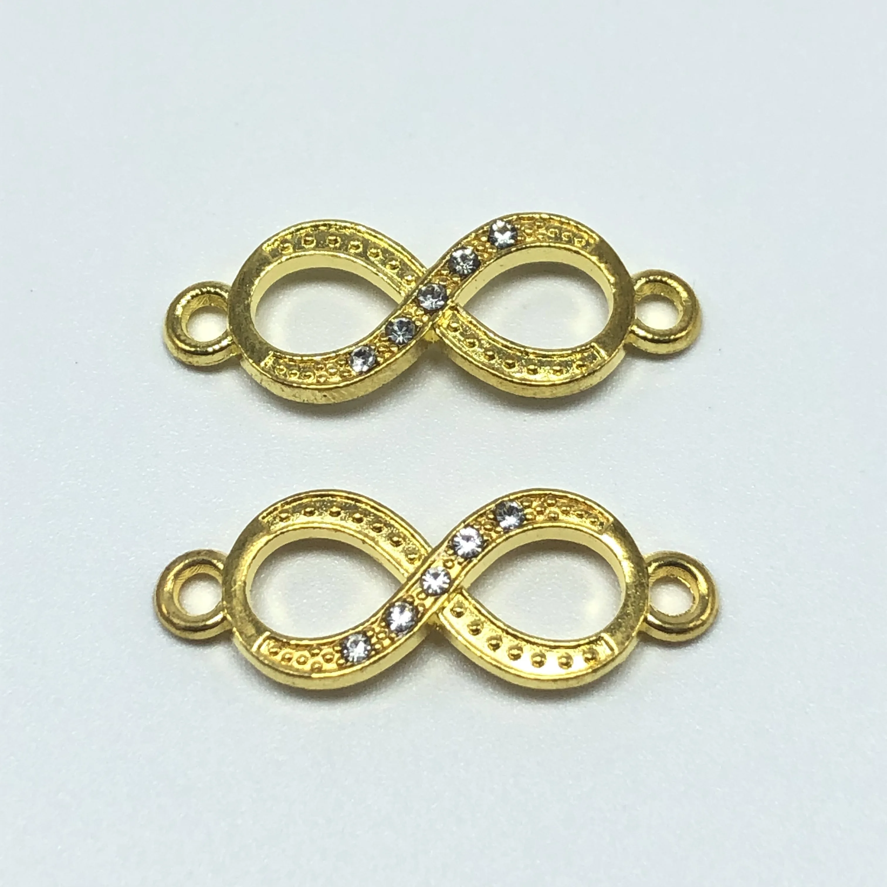 15pcs Infinite logo jewelry connector auspicious number 8 DIY handmade bracelet necklace for men and women 3 colors