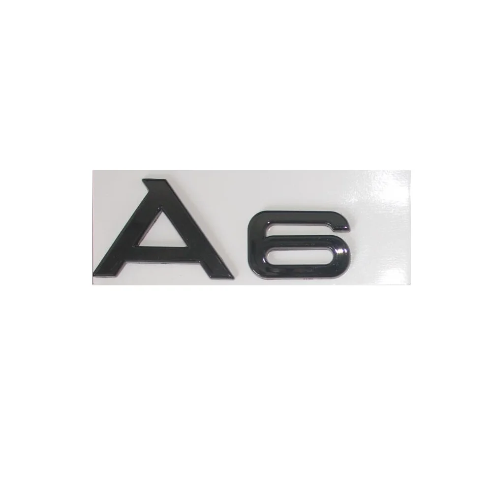 

Brilliant Shiny Glossy Black Plastic ABS Trunk Rear Number Letters Words Badge Emblem Decal Sticker for Audi A6