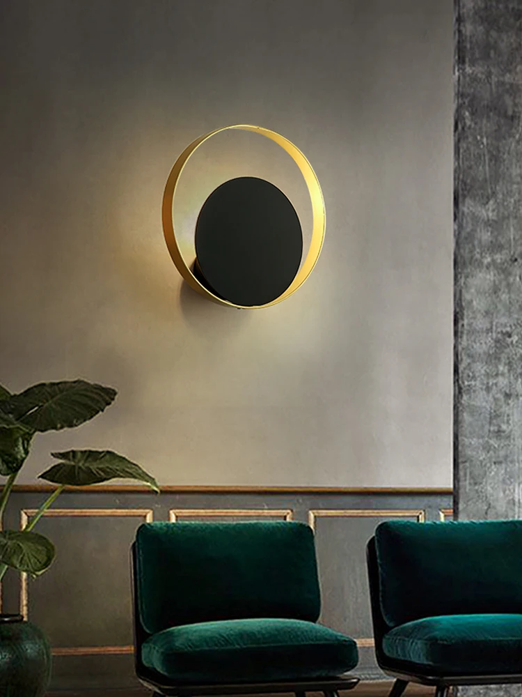 

Led Wall Lamp White Glass Black Gold Metal Nordic Indoor Bedroom Parlor Aisle Sconce Home Lighting Fixtures