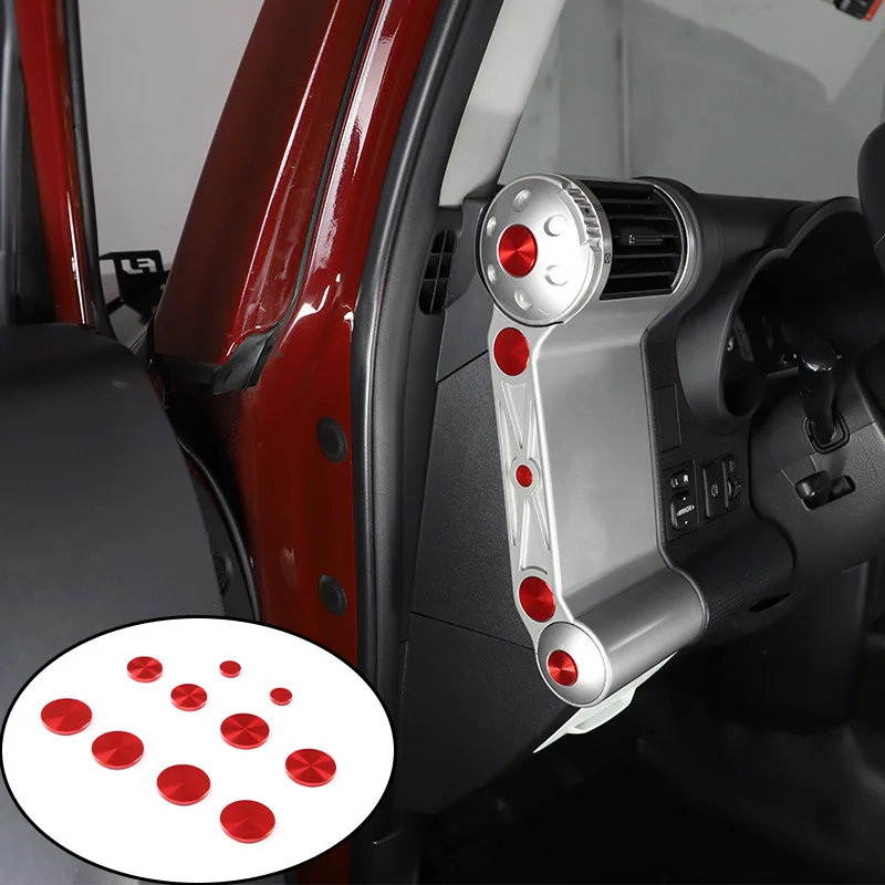 Aluminum Alloy For Toyota FJ Cruiser 2007-2021 Car Dashboard Both Sides Decorative Patch Car Interior Accessories