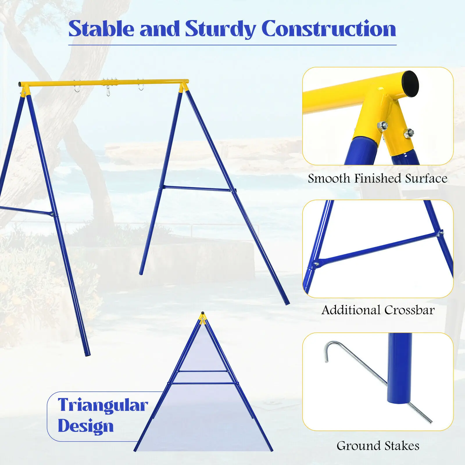 Extra Grote Zware Een-Frame Staal Swing Stand All-Staal Metalen Schommel Frame NP10128