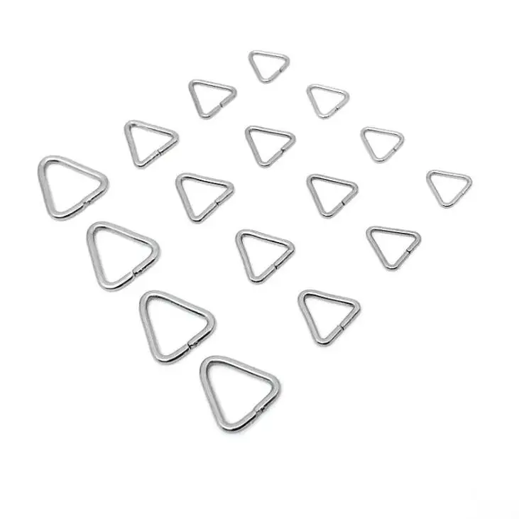 100pcs 6 7 8 10mm Stainless Steel Triangle Open Jump Ring  Split Rings Connectors Clasps Hooks for DIY Jewelry Making Findings