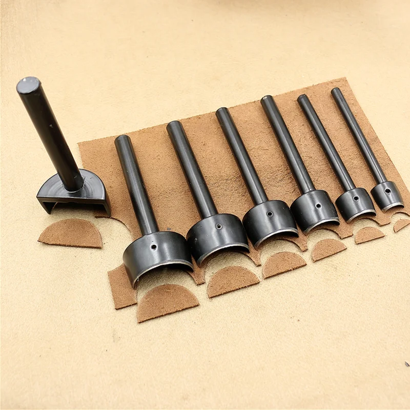 15mm-45mm półokrągły dziurkacz pas dziurkacz ogon Cut pół okrągły frez 1/2 okrągły kąt dziurkacze kaletnicze skórzane Craft PunchingTools