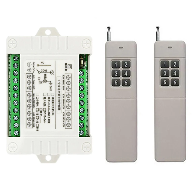 3000m DC 2V 24V 6CH 6 CH Wireless Remote Control LED Light Switch Relay Output Radio RF Transmitter And 315/433 MHz Receiver