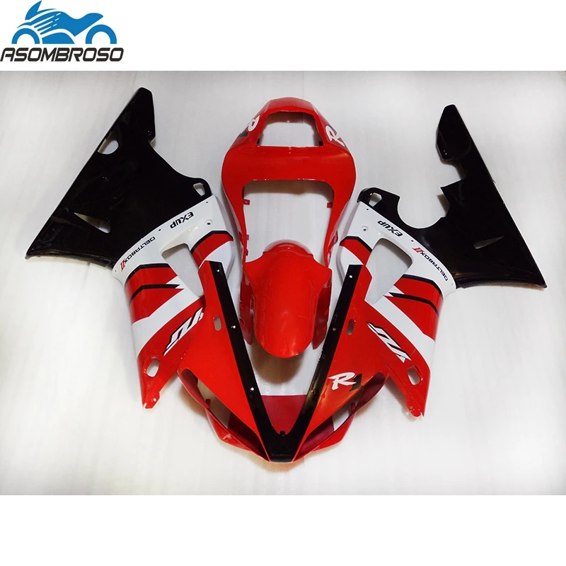 

Customize Motorcycle Bodywork fairings for YAMAHA R1 fairing kit 2000 2001 red black plastic racing fairing set YZFR1 00 01 HJ15