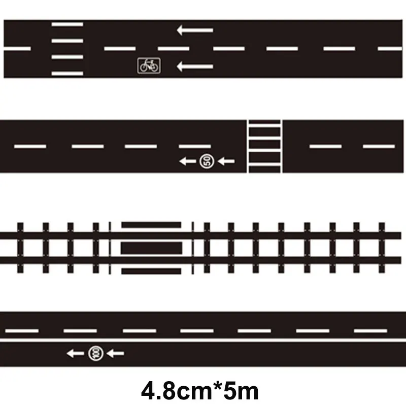 4pcs/lot Highway Washi Tape Adhesive Masking Tape Tracking Road For DIY Children Scrapbooking Decoration