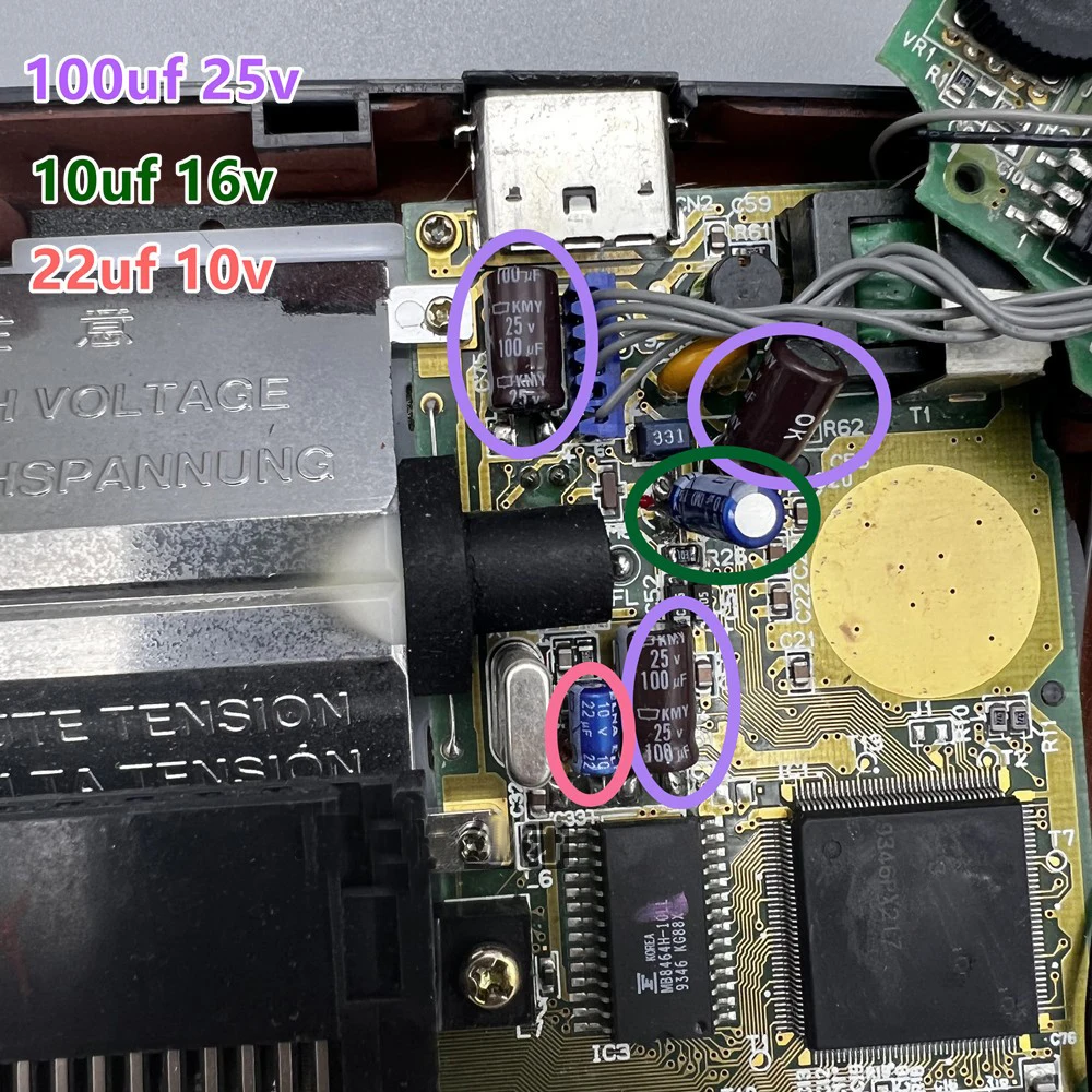 Hohe qualität kondensatoren Für Sega GameGear GG motherboard kondensatoren reparatur ersatz