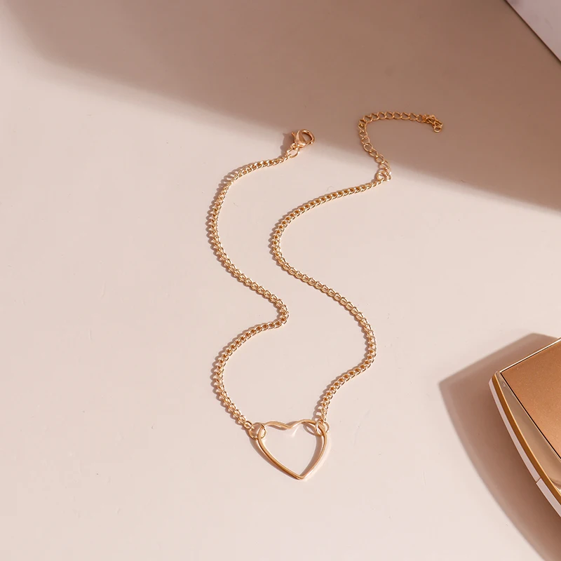 Aihua Mode schöne Mädchen Schlüsselbein Kette Liebe Herzen Halsketten & Anhänger für Frauen prägnante ol Halsketten Geburtstags geschenke – Detail 5
