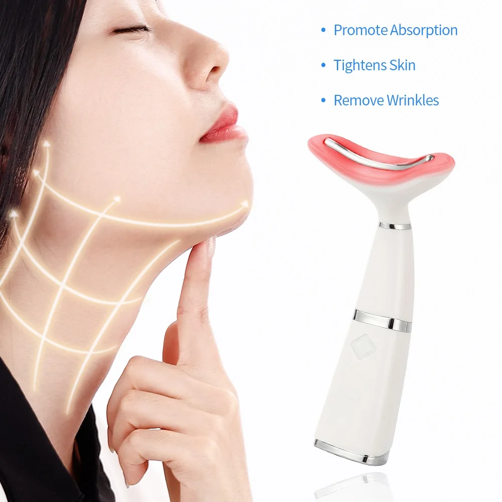 Neck Face Massagers Anti Wrinkle Lifting 3 Colors Led Photon Therapy Skin Tighten Reduce Double Chin Beauty Device Skin Care