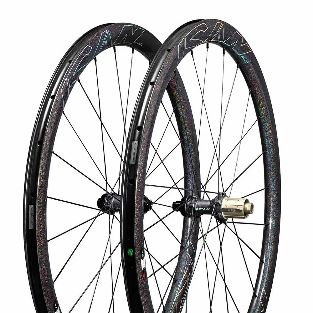 

Super Light Carbon Bike Wheelset Disc Brake Novatec 411 412 SAPIM Wheels Carbon Clincher 40mm With Rainbow ICAN Chameleon