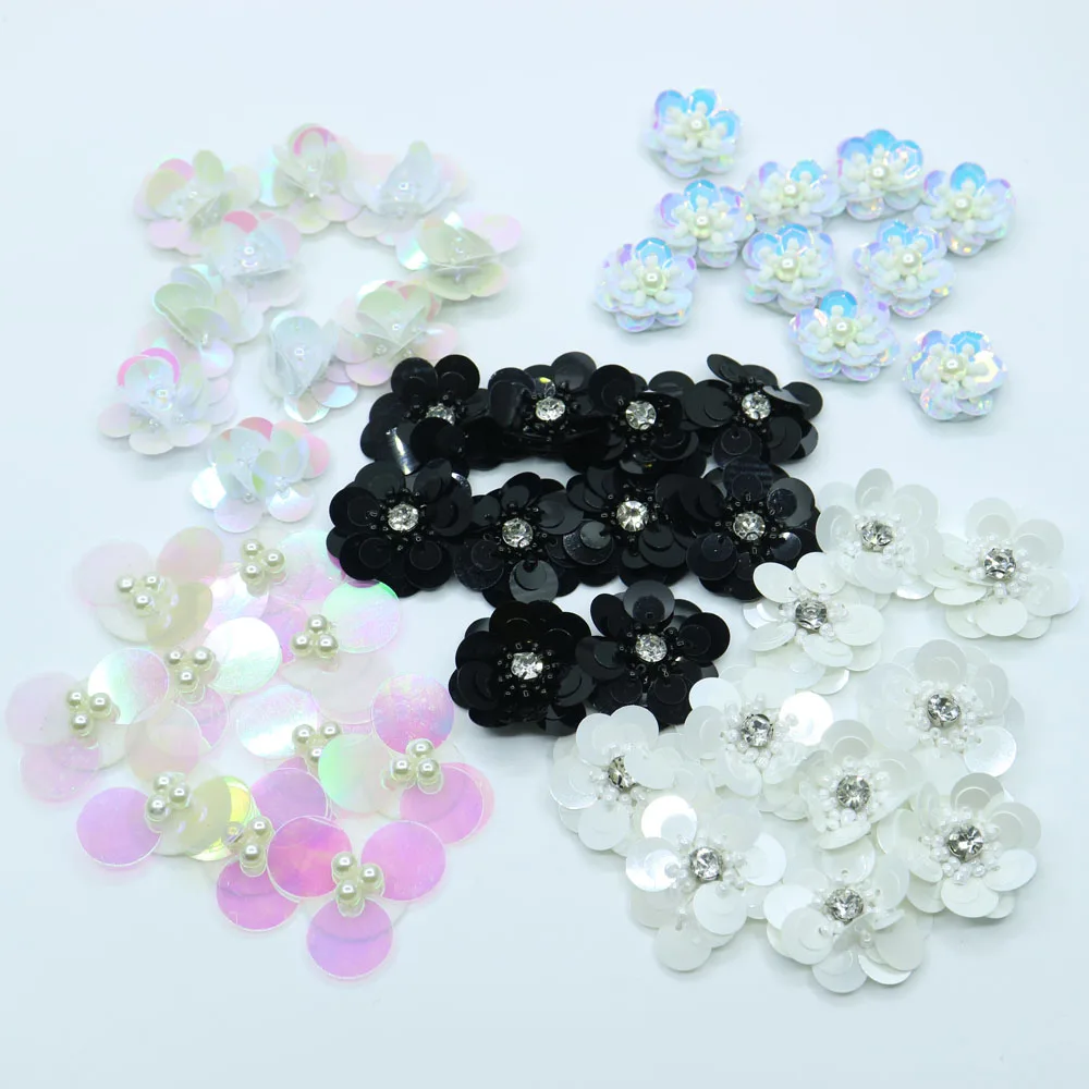 

10pcs/lot Rhinestone beaded patches for clothes DIY sew on parche appliques Embroidery applique patch ropa clothing accessory