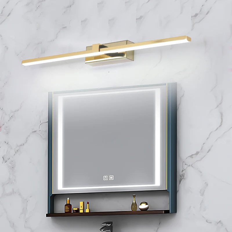 L400/600/800/1000mm Nordic led mirror light aluminum bathroom lamp bedroom cosmestic lighting Chrome/Gold Finished AC90-260V