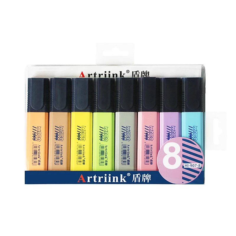 Artriink Highlighter 4/8 kolorów fluorescencyjne zakreślacze Marker do malowania DIY Graffiti zarys szkoła i biuro Art artykuły biurowe