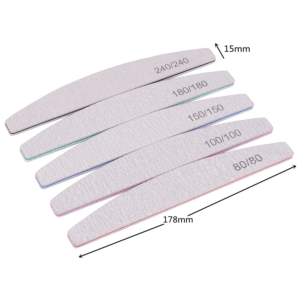 50 Pcs/Lot Strong Professional Nail Files Buffer Emery Board Edge Nail File 80/100/150/180/240 Accessory Nail Salon Pedicure Too