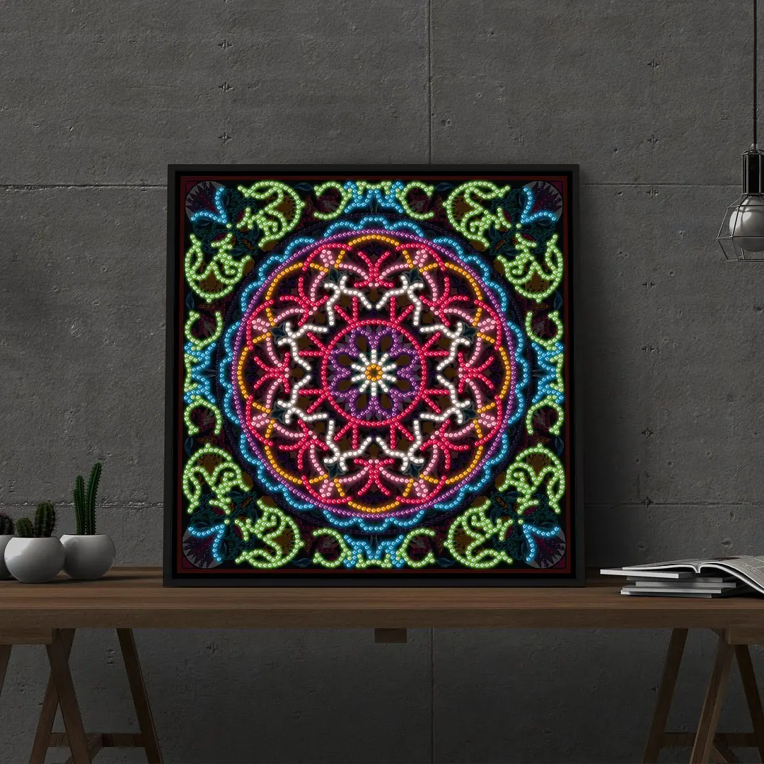 New Mandala glowing in the dark bright diamond painting mosaic embroidery home decoration wall painting