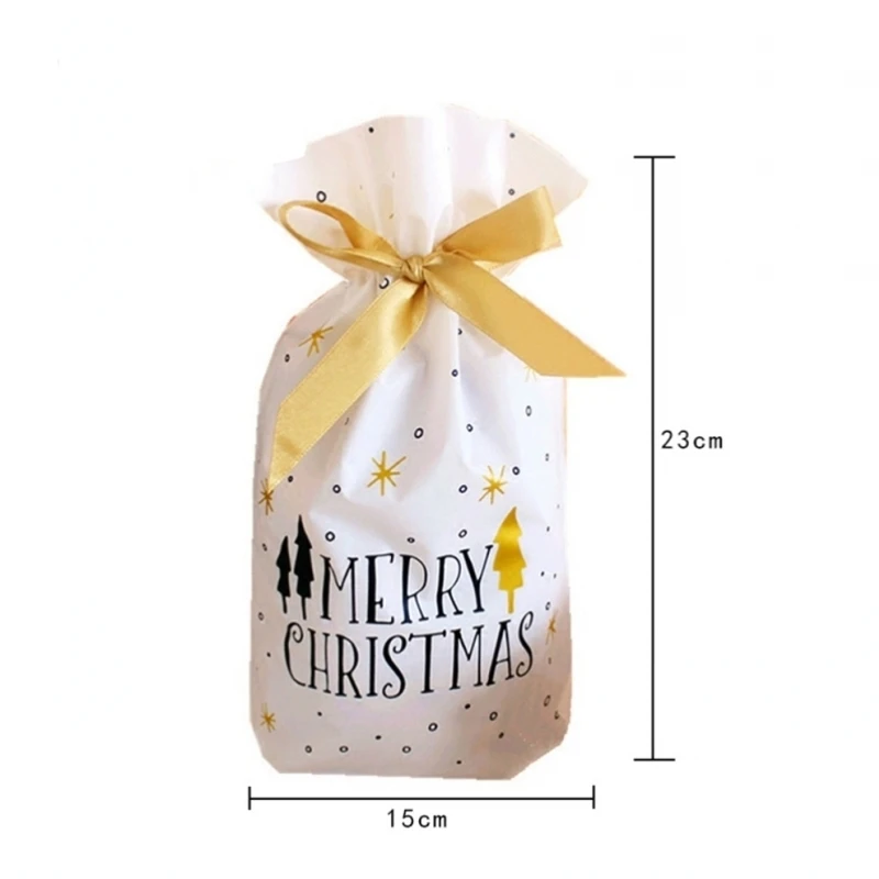 christmas gift bags Elk Snowman santa claus Cookies candy Drawstring bag decorations new year Xmas Party presents packaging 2022